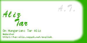 aliz tar business card